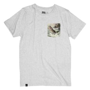 T-shirt Grå, kille - Stockholm T-shirt Pocket Salmon – Dedicated Brand - Ekobay Store - För en hållbar livsstil