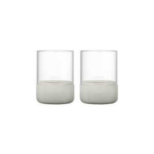 Ljuslykta Calma 9,5 cm Ljusgrå, 2-pack