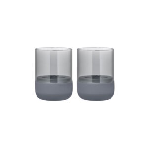 Ljuslykta Calma 9,5 cm Mörk grå/smoked, 2-pack