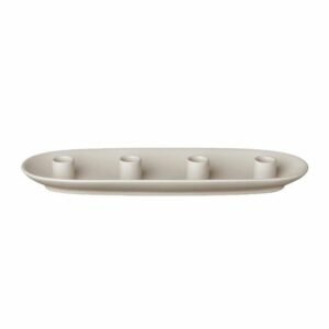 Ljusstake Vela Oval 40 cm Moonbeam/vit
